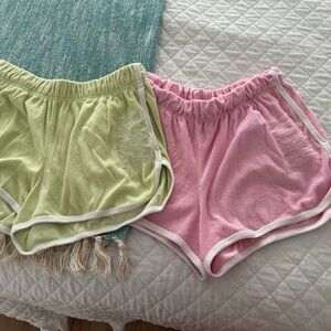 Set of two PINK size large terry cloth shorts worn one vacation